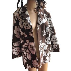 Alfred Dunner brown floral blazer jacket